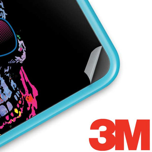 Liquid Blue Neon Skull with Glasses Nintendo 2DS XL (2017) Skin
